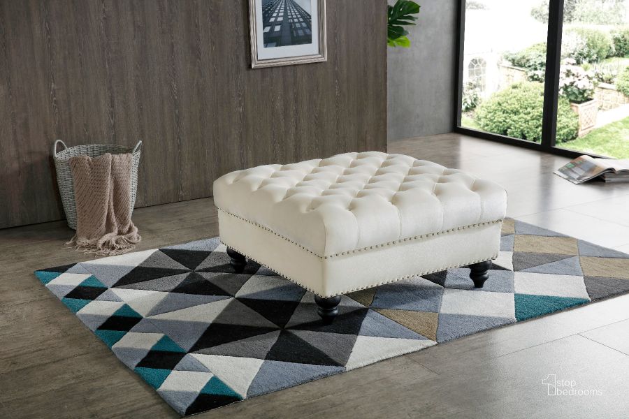 The appearance of Glory Furniture Nola Ottoman, Ivory designed by Glory in the modern / contemporary interior design. This ivory piece of furniture  was selected by 1StopBedrooms from Nola Collection to add a touch of cosiness and style into your home. Sku: G0357-O-Ottoman. Material: Wood. Product Type: Ottoman. Image1