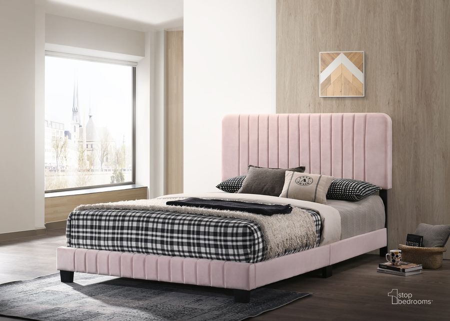 The appearance of Glory Furniture Lodi Queen Bed, Pink designed by Glory in the modern / contemporary interior design. This pink piece of furniture  was selected by 1StopBedrooms from Lodi Collection to add a touch of cosiness and style into your home. Sku: G0406-QB-UP-Queen  Bed. Bed Type: Panel Bed. Material: Wood. Product Type: Panel Bed. Bed Size: Queen. Image1