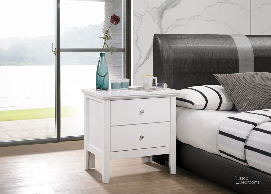 The appearance of Glory Furniture Primo Nightstand, White designed by Glory in the modern / contemporary interior design. This white piece of furniture  was selected by 1StopBedrooms from Primo Collection to add a touch of cosiness and style into your home. Sku: G1339-N-Nightstand. Material: Wood. Product Type: Nightstand. Image1