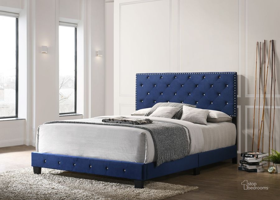 The appearance of Glory Furniture Suffolk Queen Bed, Navy Blue designed by Glory in the modern / contemporary interior design. This navy blue piece of furniture  was selected by 1StopBedrooms from Suffolk Collection to add a touch of cosiness and style into your home. Sku: G1405-QB-UP-Headboard,Footboard,Rails,Supports,hardware,Assembly Guide. Bed Type: Panel Bed. Material: Wood. Product Type: Panel Bed. Bed Size: Queen. Image1