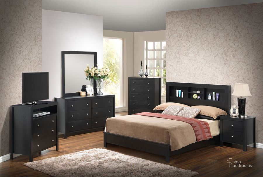 The appearance of Glory Furniture G2450B Bedroom Set in Black designed by Glory in the transitional interior design. This black piece of furniture  was selected by 1StopBedrooms from G2450B Collection to add a touch of cosiness and style into your home. Sku: G2450B-TB2-Twin Bed  Headboard;G2450B-TB2-Twin Bed  Footboard;G2450B-TB2-Twin Bed  Rails;G2450-N-Nightstand. Material: Wood. Product Type: Bookcase Bed. Bed Size: Twin. Image1