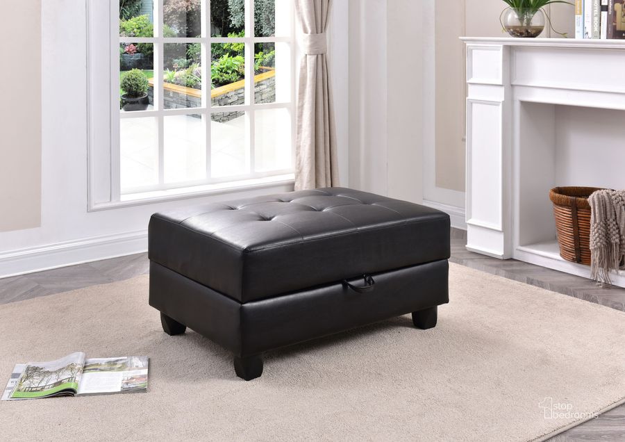 The appearance of G303 Storage Ottoman (Black) designed by Glory in the modern / contemporary interior design. This black piece of furniture  was selected by 1StopBedrooms from G303 Collection to add a touch of cosiness and style into your home. Sku: G303-O-Ottoman. Material: Faux Leather. Product Type: Ottoman. Image1