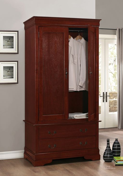 The appearance of G3100 Armoire designed by Glory in the traditional interior design. This cherry piece of furniture  was selected by 1StopBedrooms from G31 Collection to add a touch of cosiness and style into your home. Sku: G3100-A-Armoire Top;G3100-A-Armoire Base. Material: Wood. Product Type: Armoires and Wardrobe. Image1