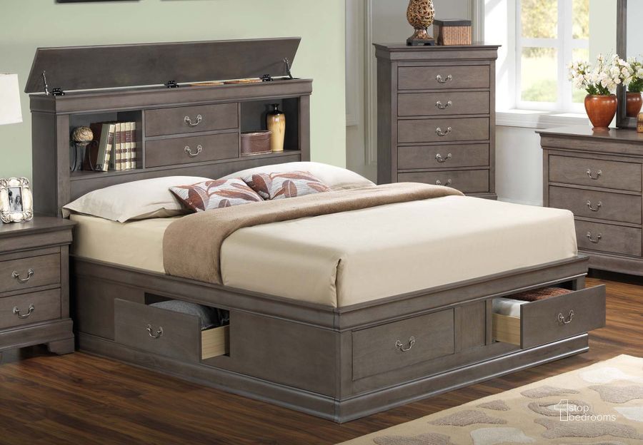 The appearance of Glory Furniture G3105 Full Storage Bed in Grey designed by Glory in the traditional interior design. This gray piece of furniture  was selected by 1StopBedrooms from G3105 Collection to add a touch of cosiness and style into your home. Sku: G3105B-FSB-Full Storage Bed  Headboard;G3105B-FSB-Full Storage Bed  Footboard;G3105B-FSB-Full Storage Bed  Rails;G3105B-FSB-Full Storage Bed  Drawers for Rails;G3105B-FSB-Full Storage Bed  Drawers for Footboard. Bed Type: Storage Bed. Material: Wood. Product Type: Storage Bed. Bed Size: Full. Image1