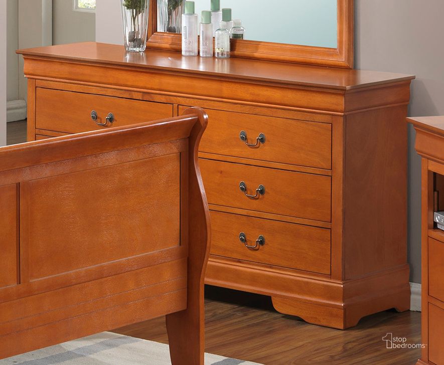 The appearance of Glory Furniture G3160 Dresser in Oak designed by Glory in the traditional interior design. This oak piece of furniture  was selected by 1StopBedrooms from G3160 Collection to add a touch of cosiness and style into your home. Sku: G3160-D-Dresser. Material: Wood. Product Type: Dresser. Image1