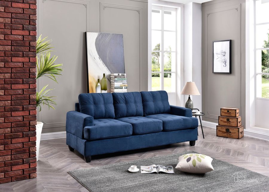 The appearance of G510 Sofa (Navy Blue) designed by Glory in the transitional interior design. This navy blue piece of furniture  was selected by 1StopBedrooms from G510 Collection to add a touch of cosiness and style into your home. Sku: G510A-S-BASE, SEAT CUSHION, BACK, ARM, BACK PILLOW;G510A-S-BASE, SEAT CUSHION, BACK, ARM, BACK PILLOW, HARDWARE AND LEG. Material: Fabric. Product Type: Sofa. Image1