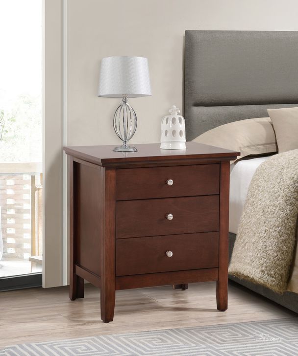 The appearance of G5425 Nightstand (Cappuccino) designed by Glory in the transitional interior design. This cappuccino piece of furniture  was selected by 1StopBedrooms from G54 Collection to add a touch of cosiness and style into your home. Sku: G5425-N-3 Drawer Nightstand. Material: Wood. Product Type: Nightstand. Image1