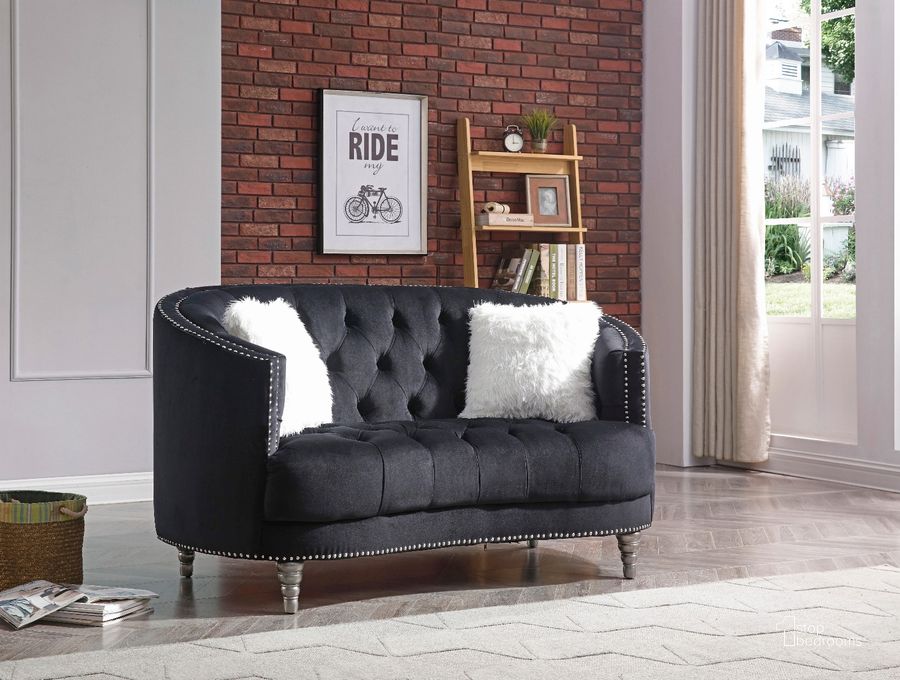 The appearance of Glory Furniture Dania Loveseat, Black designed by Glory in the traditional interior design. This black piece of furniture  was selected by 1StopBedrooms from Dania Collection to add a touch of cosiness and style into your home. Sku: G853-L-Love Seat. Material: Wood. Product Type: Loveseat. Image1