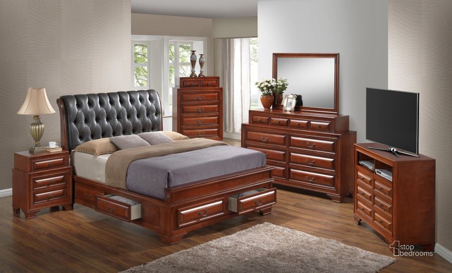 The appearance of G8850E Tufted Storage Bedroom Set designed by Glory in the traditional interior design. This cherry piece of furniture  was selected by 1StopBedrooms from G8850 Collection to add a touch of cosiness and style into your home. Sku: G8850E-QB5-Queen Bed HDBD;G8850E-QB5-Queen Storage Bed FTBD;G8850E-QB5-Queen Storage Bed Rails;G8850E-QB5-Queen Storage Bed Drawers for Rails;G8850E-QB5-Queen Storage Bed Drawers for Rails;G8850E-QB5-Queen Storage Bed Drawers for FTBD;G8850-N-Nightstand. Material: Wood. Product Type: Storage Bed. Bed Size: Queen. Image1