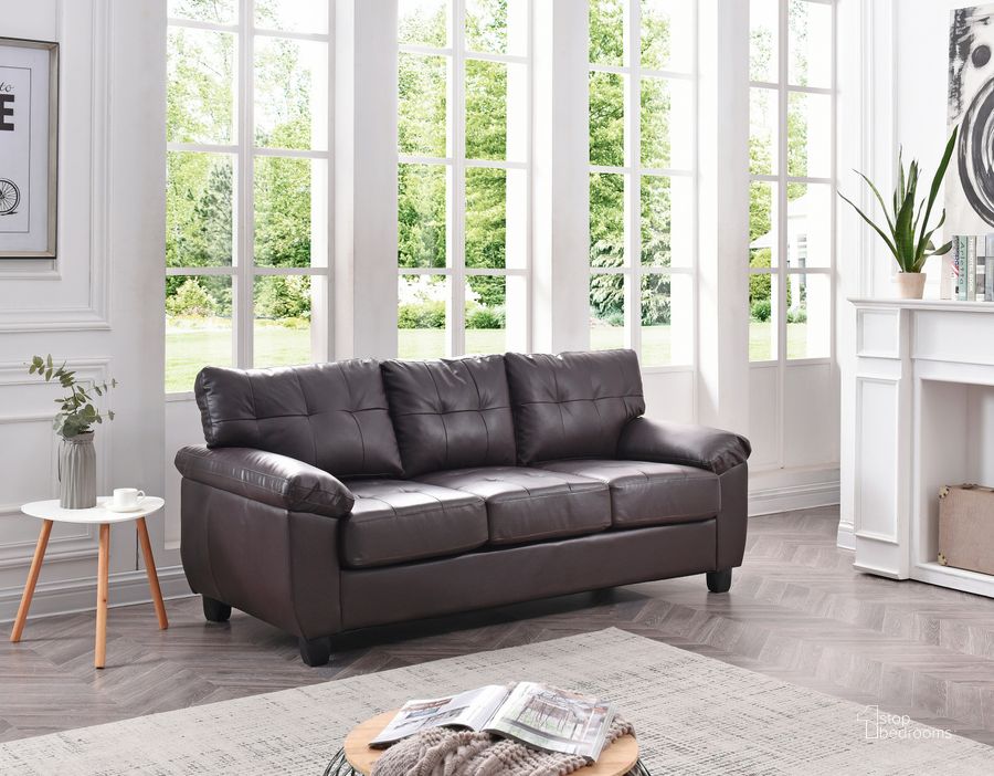 The appearance of G905 Sofa (Cappuccino) designed by Glory in the transitional interior design. This cappuccino piece of furniture  was selected by 1StopBedrooms from G905 Collection to add a touch of cosiness and style into your home. Sku: G905A-S-BASE, CUSHION SEAT, BACK PILLOW, HARDWARE, LEG;G905A-S-ARM, BACK FRAME. Material: Faux Leather. Product Type: Sofa. Image1