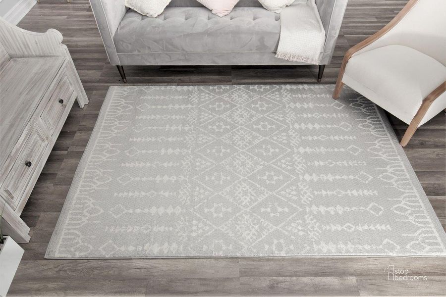 The appearance of Gallagher GL10A Grey Diamond Vintage Transitional Gray 2' x 4' Area Rug designed by Rugs America in the transitional interior design. This gray piece of furniture  was selected by 1StopBedrooms from Gallagher Collection to add a touch of cosiness and style into your home. Sku: RA30043. Material: Polypropylene. Product Type: Area Rugs. Image1