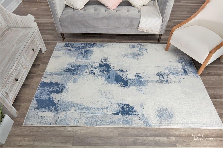 The appearance of Gallagher GL45A Tonal Blue Vintage Transitional white 2' x 8' Area Rug designed by Rugs America in the transitional interior design. This blue piece of furniture  was selected by 1StopBedrooms from Gallagher Collection to add a touch of cosiness and style into your home. Sku: RA30064. Material: Polypropylene. Product Type: Area Rugs. Image1