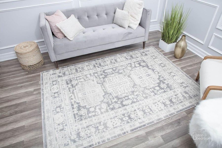 The appearance of Gallagher GL55G Canvas Sundara Vintage Transitional Gray 2' x 8' Area Rug designed by Rugs America in the transitional interior design. This gray piece of furniture  was selected by 1StopBedrooms from Gallagher Collection to add a touch of cosiness and style into your home. Sku: RA30036. Material: Polypropylene. Product Type: Area Rugs. Image1