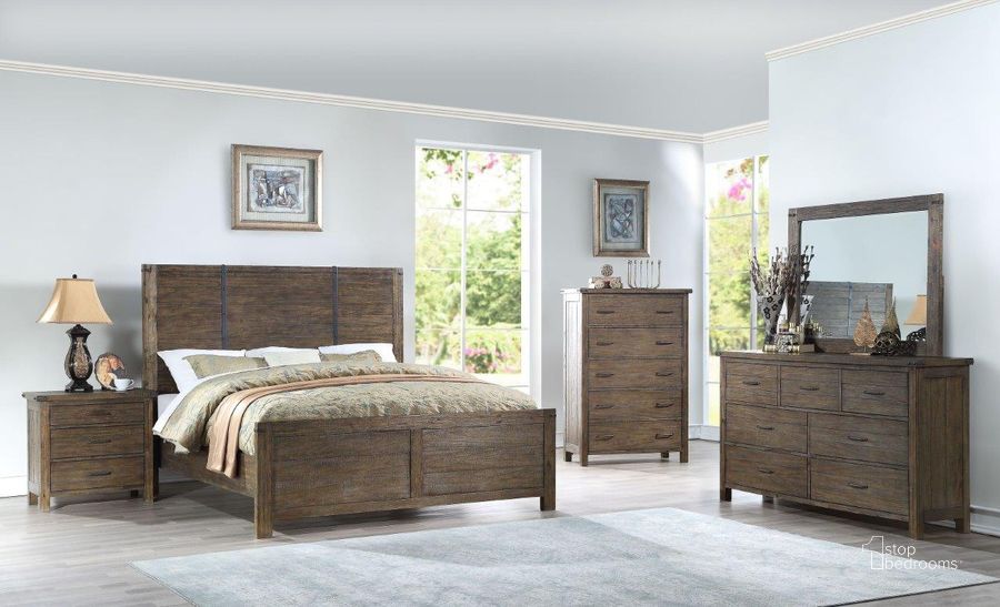 The appearance of Galleon Brown Panel Bedroom Set designed by New Classic in the transitional interior design. This brown piece of furniture  was selected by 1StopBedrooms from Galleon Collection to add a touch of cosiness and style into your home. Sku: B1111-310;B1111-320;B1111-330;B1111-040. Bed Type: Panel Bed. Material: Wood. Product Type: Panel Bed. Bed Size: Queen. Image1