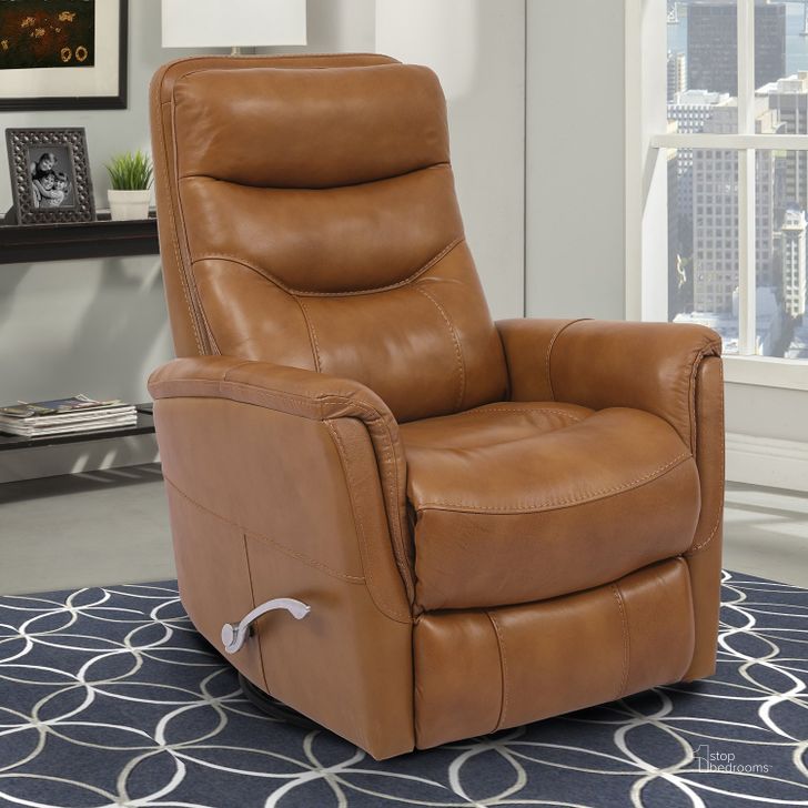 The appearance of Gemini Butterscotch Manual Swivel Glider Recliner designed by Parker House in the modern / contemporary interior design. This brown piece of furniture  was selected by 1StopBedrooms from Gemini Collection to add a touch of cosiness and style into your home. Sku: MGEM#812GS-BUT. Product Type: Recliner. Image1