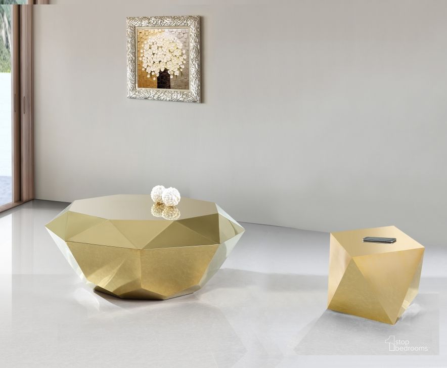 The appearance of Gemma Occasional Table Set (Gold) designed by Meridian in the modern / contemporary interior design. This gold piece of furniture  was selected by 1StopBedrooms from Gemma Collection to add a touch of cosiness and style into your home. Sku: 222Gold-C;222Gold-E. Material: Steel. Product Type: Occasional Table Set. Image1