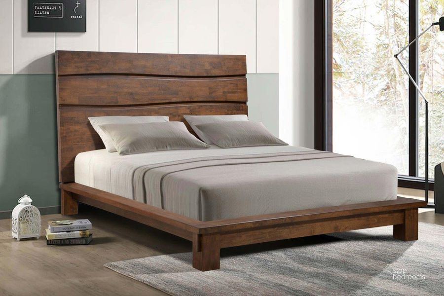 Classic Brands Liberty Wood Platform Bed Frame, Walnut Finish, King
