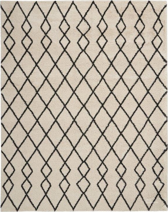 The appearance of Geometric Shag Ivory And Charcoal 9 X 12 Area Rug designed by Nourison in the modern / contemporary interior design. This ivory and charcoal piece of furniture  was selected by 1StopBedrooms from Geometric Shag Collection to add a touch of cosiness and style into your home. Sku: 99446482242. Material: Polypropylene. Product Type: Area Rugs. Image1