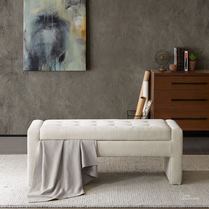 The appearance of Gillian Storage Bench In Cream designed by Olliix in the modern / contemporary interior design. This cream piece of furniture  was selected by 1StopBedrooms from Gillian Collection to add a touch of cosiness and style into your home. Sku: FPF18-0524. Material: Wood. Product Type: Bench. Image1