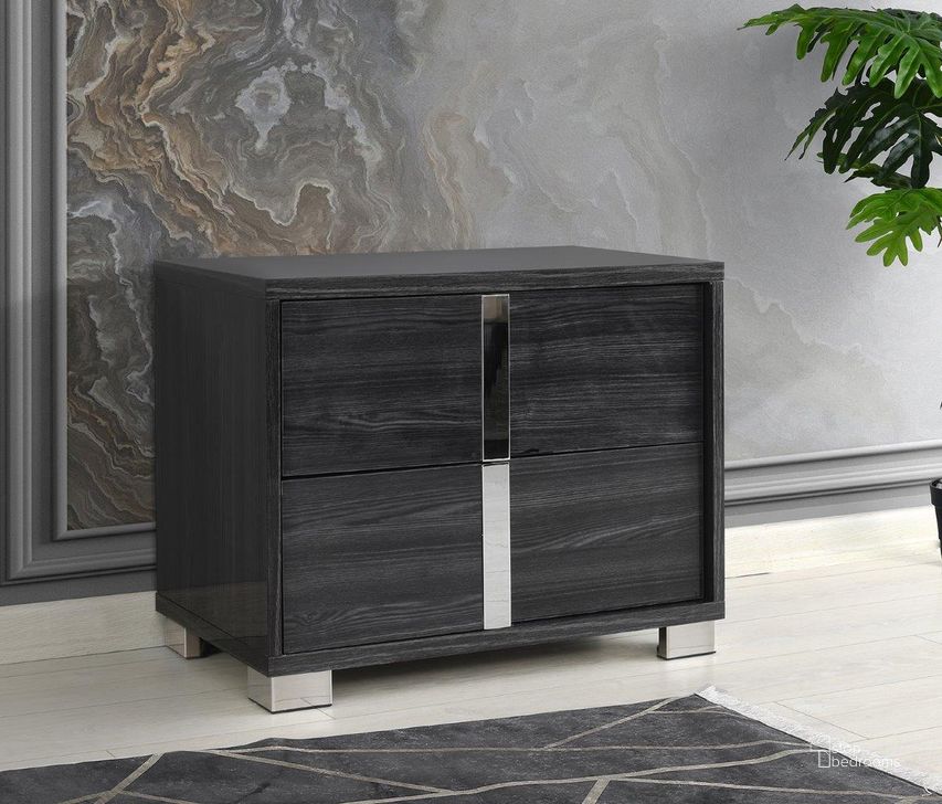 The appearance of Giulia Night Stand Right Facing in Glossy Gray designed by J&M in the modern / contemporary interior design. This gray gloss piece of furniture  was selected by 1StopBedrooms from Giulia Collection to add a touch of cosiness and style into your home. Sku: SR09-103R. Product Type: Nightstand. Image1