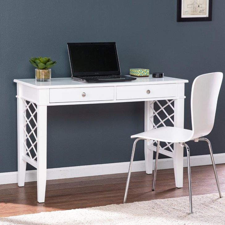 The appearance of Glenburg Writing Desk designed by SEI Furniture in the transitional interior design. This white piece of furniture  was selected by 1StopBedrooms from Glenburg Collection to add a touch of cosiness and style into your home. Sku: HO1094137. Material: Wood. Product Type: Writing Desk. Image1
