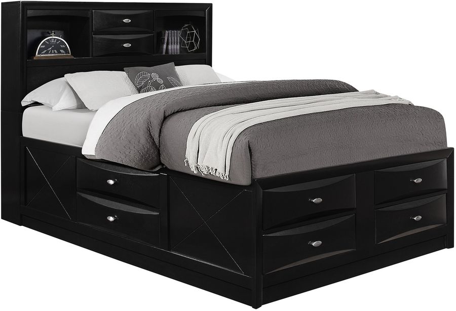 The appearance of Linda Queen Platform Bed In Black designed by Global Furniture USA in the modern / contemporary interior design. This black piece of furniture  was selected by 1StopBedrooms from Linda Collection to add a touch of cosiness and style into your home. Sku: LINDA(FD0016I)-BL-QB-HB/FB;LINDA(FD0016I)-BL-DWR;LINDA(FD0016I)-BL-DWR;LINDA(FD0016I)-BL-QB-SR. Bed Type: Platform Bed. Material: Wood. Product Type: Platform Bed. Bed Size: Queen. Image1
