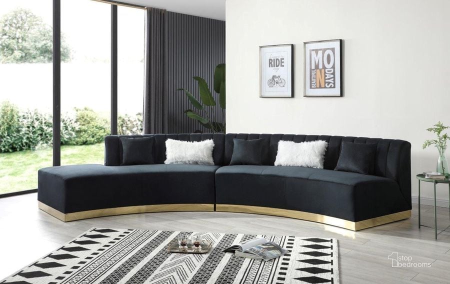 The appearance of Glory Brentwood Black G0433 Sectional designed by Glory in the modern / contemporary interior design. This black piece of furniture  was selected by 1StopBedrooms from Brentwood Collection to add a touch of cosiness and style into your home. Sku: G0433-S-Curved Sofa;G0433-SCH-Curved Sofa Chaise. Material: Steel. Product Type: Sectional. Layout: Curved. Image1