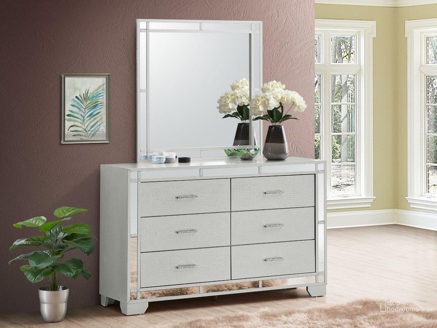 The appearance of Glory Furniture Madison Mirror In Silver Champagne designed by Glory in the modern / contemporary interior design. This silver piece of furniture  was selected by 1StopBedrooms from Madison Collection to add a touch of cosiness and style into your home. Sku: G6600-M. Product Type: Mirror. Image1
