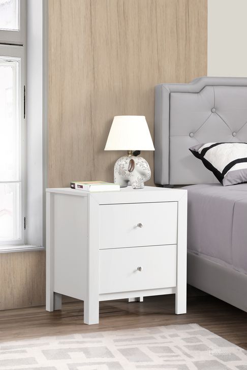 The appearance of Glory Furniture Night Stand designed by Glory in the transitional interior design. This white piece of furniture  was selected by 1StopBedrooms from G2490 Collection to add a touch of cosiness and style into your home. Sku: G2490-N-Nightstand. Material: Wood. Product Type: Nightstand. Image1