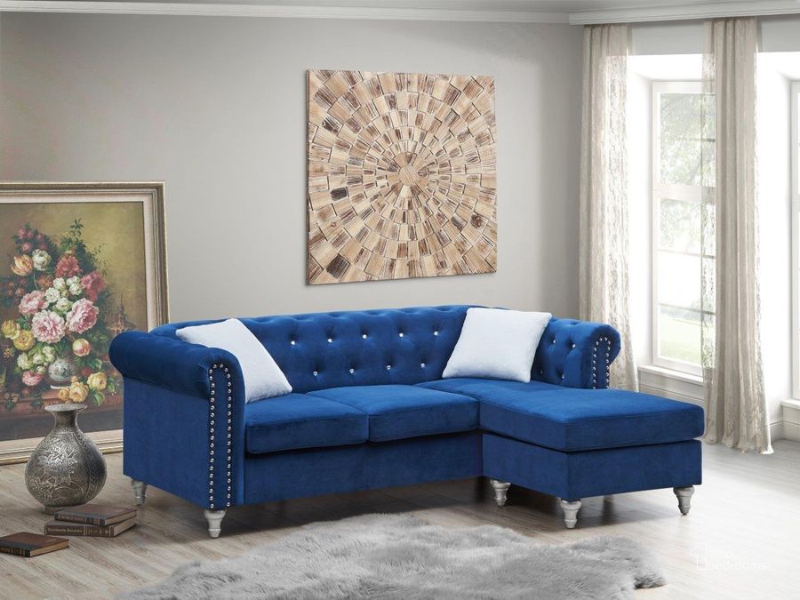 The appearance of Glory Furniture Raisa Blue Sofa Chaise designed by Glory in the modern / contemporary interior design. This blue piece of furniture  was selected by 1StopBedrooms from Raisa Collection to add a touch of cosiness and style into your home. Sku: G861B-SCH-Sectional Parts box 1 of 4;G861B-SCH-Sectional Parts box 2 of 4;G861B-SCH-Sectional Parts box 3 of 4;G861B-SCH-Sectional parts box 4 of 4. Material: Wood. Product Type: Chaise. Image1