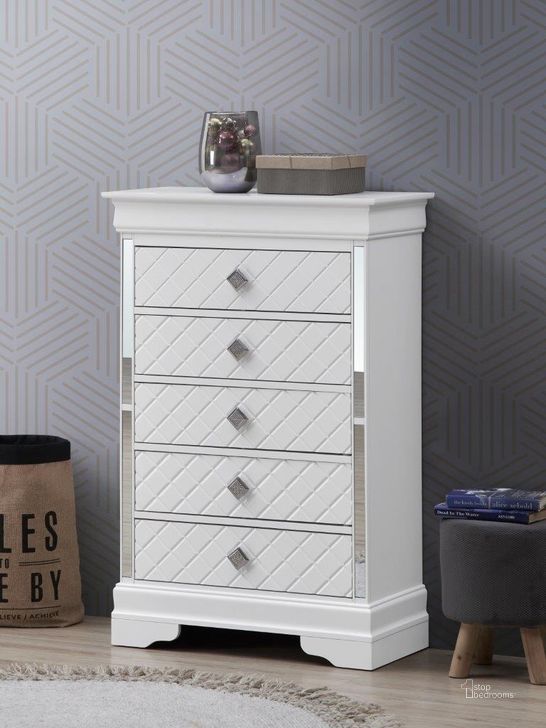 The appearance of Glory Furniture Verona Chest In Silver Champagne G6790-CH designed by Glory in the modern / contemporary interior design. This white and silver piece of furniture  was selected by 1StopBedrooms from Verona Collection to add a touch of cosiness and style into your home. Sku: G6790-CH. Product Type: Chest. Material: Wood Veneer. Image1