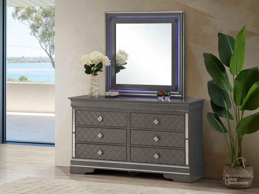 The appearance of Glory Furniture Verona Dresser In Charcoal designed by Glory in the modern / contemporary interior design. This charcoal piece of furniture  was selected by 1StopBedrooms from Verona Collection to add a touch of cosiness and style into your home. Sku: G6702-D. Product Type: Dresser. Image1