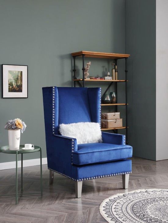 The appearance of Glory Furniture Wilshire G0953A-AC Chair designed by Glory in the traditional interior design. This blue piece of furniture  was selected by 1StopBedrooms from Wilshire Collection to add a touch of cosiness and style into your home. Sku: G0953A-AC. Product Type: Accent Chair. Image1