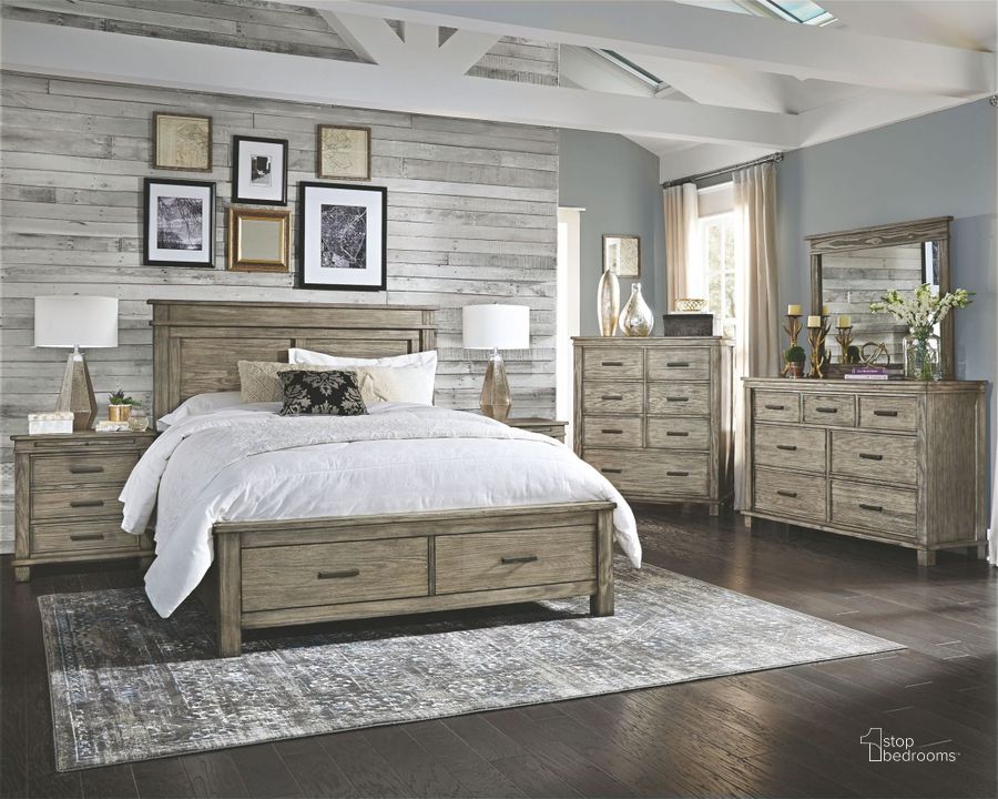 The appearance of Glacier Point Greystone Panel Storage Bedroom Set designed by A-America in the rustic / southwestern interior design. This brown piece of furniture  was selected by 1StopBedrooms from Glacier Point Collection to add a touch of cosiness and style into your home. Sku: GLPGR503G;GLPGR503H;GLPGR503P;GLPGR503R;GLPGR5750. Bed Type: Storage Bed. Product Type: Storage Bed. Bed Size: Queen. Material: Pine. Image1