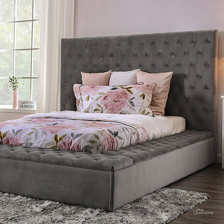 The appearance of Golati Queen Bed In Gray designed by Furniture of America in the transitional interior design. This gray piece of furniture  was selected by 1StopBedrooms from Golati Collection to add a touch of cosiness and style into your home. Sku: CM7895GY-Q-1;CM7895GY-Q-2;CM7895GY-Q-3;CM7895GY-Q-4. Bed Type: Platform Bed. Material: Wood. Product Type: Platform Bed. Bed Size: Queen.