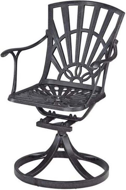 The appearance of Grenada Charcoal Outdoor Swivel Rocking Chair designed by Homestyles in the traditional interior design. This charcoal piece of furniture  was selected by 1StopBedrooms from Grenada Collection to add a touch of cosiness and style into your home. Sku: 6660-53. Material: Aluminum. Product Type: Outdoor Chair.