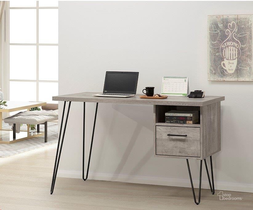 The appearance of Grey Oak 1 Drawer Desk designed by Bernards in the modern / contemporary interior design. This grey piece of furniture  was selected by 1StopBedrooms from Grey Oak Collection to add a touch of cosiness and style into your home. Sku: 400-715. Product Type: Desk. Material: Melamine.