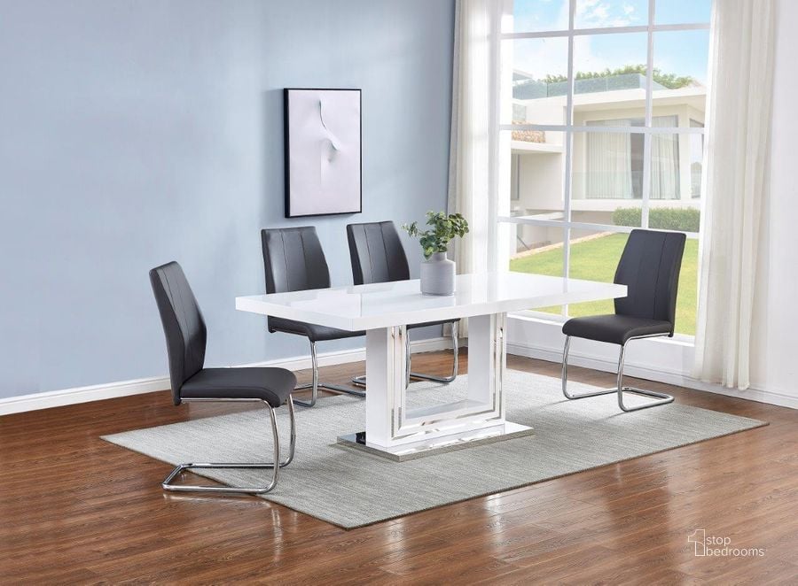 The appearance of Gudmund 5 Piece Modern Dining Set In Gray Faux Leather designed by Best Master Furniture in the modern / contemporary interior design. This gray piece of furniture  was selected by 1StopBedrooms from Gudmund Collection to add a touch of cosiness and style into your home. Sku: BA206G5. Material: Faux Leather. Product Type: Dining Room Set.