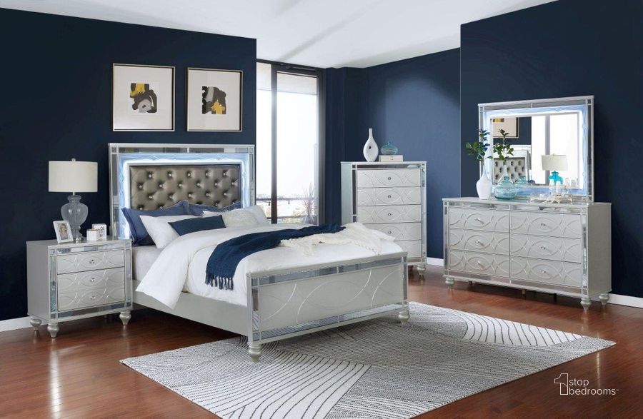 The appearance of Gunnison Gunnison Panel Bedroom Set designed by Coaster in the transitional interior design. This silver piece of furniture  was selected by 1StopBedrooms from Gunnison Collection to add a touch of cosiness and style into your home. Sku: 223211QB1;223211QB2;223211QB3;223212. Bed Type: Panel Bed. Product Type: Panel Bed. Bed Size: Queen. Material: MDF. Image1