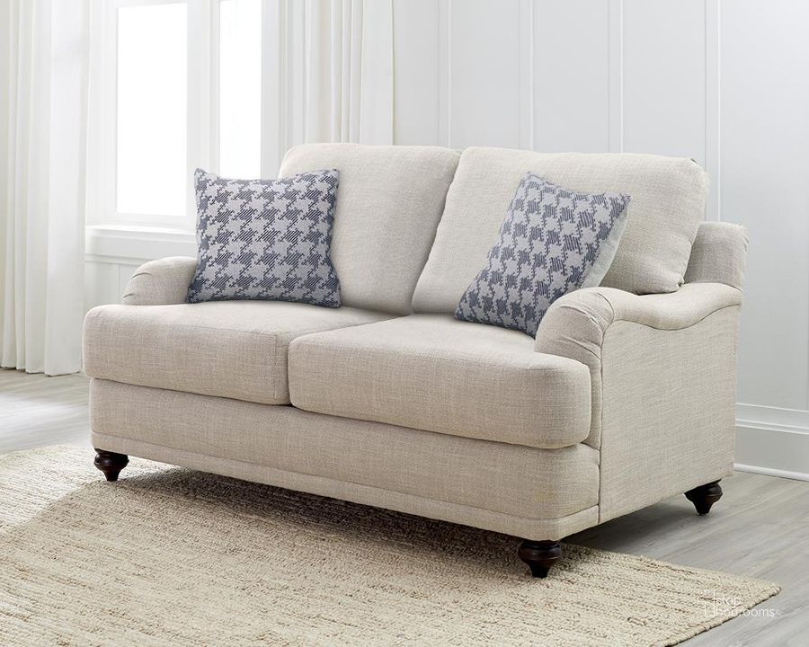 The appearance of Gwen Loveseat designed by Coaster in the transitional interior design. This light grey piece of furniture  was selected by 1StopBedrooms from Gwen Collection to add a touch of cosiness and style into your home. Sku: 511092. Product Type: Loveseat. Image1
