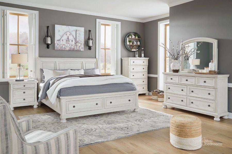 The appearance of Hallersville Antique White Storage Bed Bedroom Set 0qd24421558 designed by Isaac Tahari in the transitional interior design. This antique white piece of furniture  was selected by 1StopBedrooms from Hallersville Collection to add a touch of cosiness and style into your home. Sku: B742-77;B742-74;B742-98;B742-92. Bed Type: Storage Bed. Material: Wood. Product Type: Storage Bed. Bed Size: Queen. Image1
