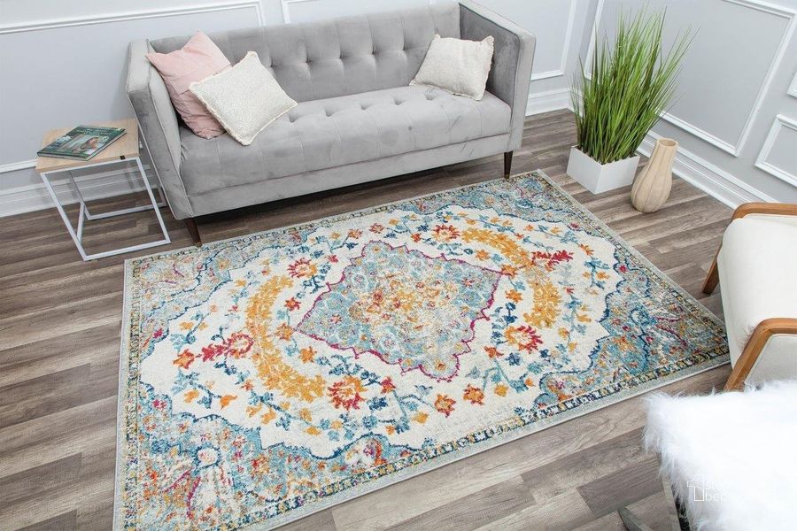 The appearance of Harper HY50J Garden Party Transitional Vintage 2' x 8' Area Rug designed by Rugs America in the transitional interior design. This vintage piece of furniture  was selected by 1StopBedrooms from Harper Collection to add a touch of cosiness and style into your home. Sku: RA29400. Material: Polypropylene. Product Type: Area Rugs. Image1