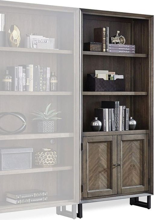 The appearance of Harper Point Door Bookcase designed by Aspenhome in the modern / contemporary interior design. This fossil piece of furniture  was selected by 1StopBedrooms from Harper Point Collection to add a touch of cosiness and style into your home. Sku: IHP-332-FSL. Material: Wood. Product Type: Bookcase. Image1