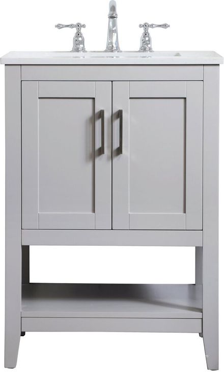 The appearance of Harris Mae Grey Bathroom Vanity Bathroom Furniture 0qd24306289 designed by Versailles Home in the traditional interior design. This grey piece of furniture  was selected by 1StopBedrooms from Harris Mae Collection to add a touch of cosiness and style into your home. Sku: VF16024GR. Product Type: Bathroom Vanity. Image1