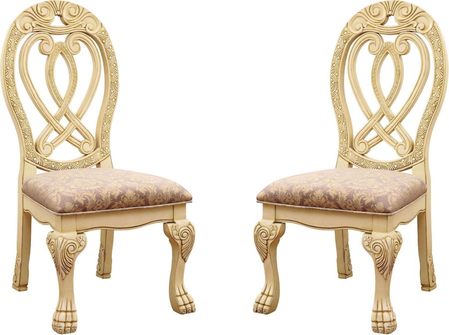 The appearance of Harsview White Side Chair Set of 2 designed by Versailles Home in the traditional interior design. This white piece of furniture  was selected by 1StopBedrooms from Harsview Collection to add a touch of cosiness and style into your home. Sku: CM3186WH-SC-2PK. Material: Wood. Product Type: Side Chair. Image1