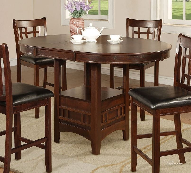 The appearance of Hartwell Counter Height Dining Room Set designed by Crown Mark in the transitional interior design. This brown piece of furniture  was selected by 1StopBedrooms from Hartwell Collection to add a touch of cosiness and style into your home. Sku: 2795T-4260;2795S-24. Table Top Shape: Oval. Product Type: Dining Room Set. Image1