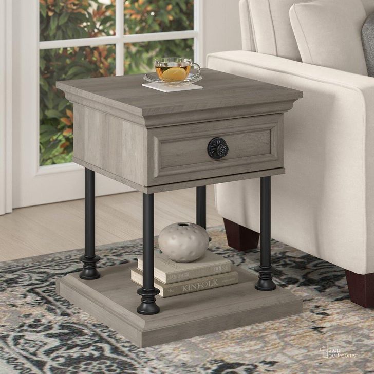 The appearance of Haverly Gray End Table designed by Polished Pine in the country / farmhouse interior design. This gray piece of furniture  was selected by 1StopBedrooms from Haverly Collection to add a touch of cosiness and style into your home. Sku: CST120DG-03. Material: Wood. Product Type: End Table. Image1