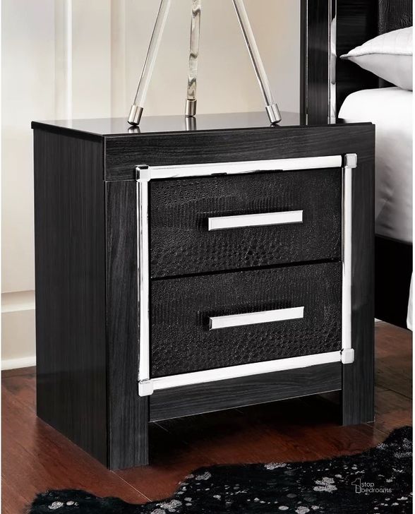 The appearance of Hawksville Black Nightstand designed by Luxe Linea in the modern / contemporary interior design. This black piece of furniture  was selected by 1StopBedrooms from Hawksville Collection to add a touch of cosiness and style into your home. Sku: B1420-92. Material: Metal. Product Type: Nightstand. Image1