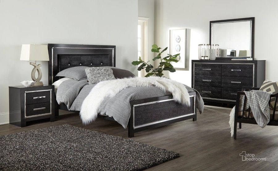 The appearance of Hawksville Black Panel Bed Bedroom Set 0qd24303801 designed by Luxe Linea in the modern / contemporary interior design. This black piece of furniture  was selected by 1StopBedrooms from Hawksville Collection to add a touch of cosiness and style into your home. Sku: B1420-54;B1420-57;B1420-95;B100-13;B1420-92. Bed Type: Panel Bed. Material: Wood. Product Type: Panel Bed. Bed Size: Queen. Image1
