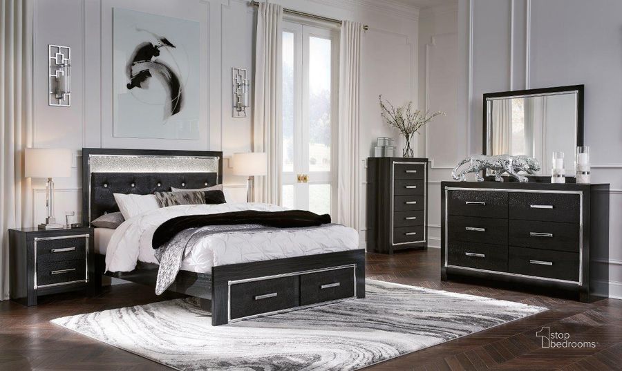 The appearance of Hawksville Black Panel Bed Bedroom Set 0qd24401086 designed by Luxe Linea in the modern / contemporary interior design. This black piece of furniture  was selected by 1StopBedrooms from Hawksville Collection to add a touch of cosiness and style into your home. Sku: B1420-157;B1420-54S;B1420-96;B1420-92. Bed Type: Storage Bed. Material: Fabric. Product Type: Storage Bed. Bed Size: Queen. Image1